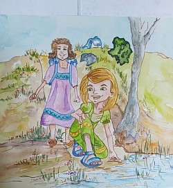 Fanfan et Karine découvrent la mare