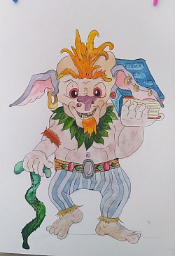 l'Angoule a dérobé le grimoire sacré et veut le détruire pour que le magicien Décime gagne.